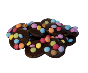 Pure chocolade flikken met smarties Bakkerij Kwakman